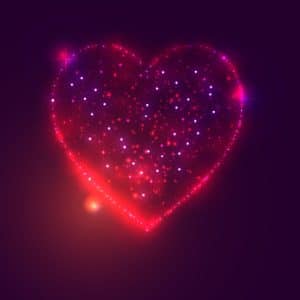 Set Your Heart On Fire. Love heart background from beautiful bright stars